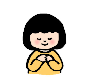 お祈りする女の子のイラスト